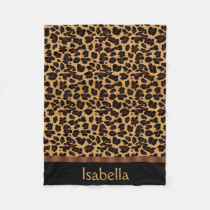 Personalized Stylish Chic Animal Leopard Print Fleece Blanket