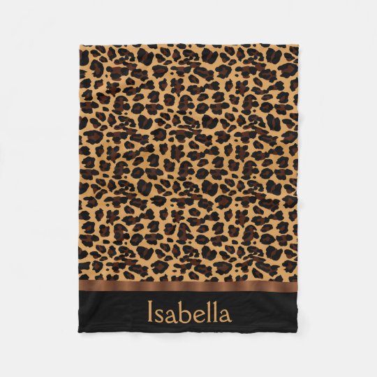 Personalized Stylish Chic Animal Leopard Print Fleece Blanket