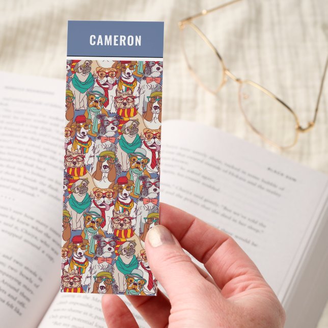 Personalized Stylish Dogs Pattern Bookmarks (Hand)