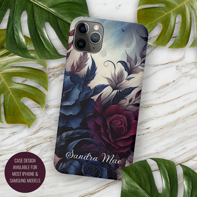 Personalized Stylish Gothic Rose Floral Victorian iPhone Case (Creator Uploaded)