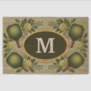 Personalized Stylish Green Foliage Team Fiber Doormat