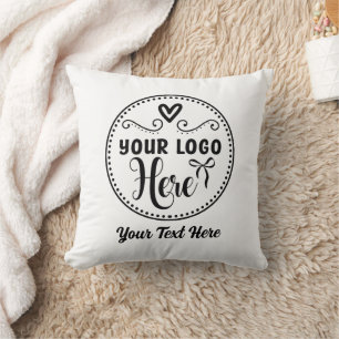 Personalized Stylish Logo Modern Custom Brand Throw Pillow