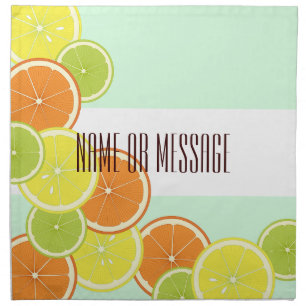 Personalized Stylish Modern Colorful Citrus Fruit Napkin