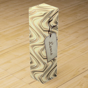 Personalized stylish modern Gold design Wine Gift Box