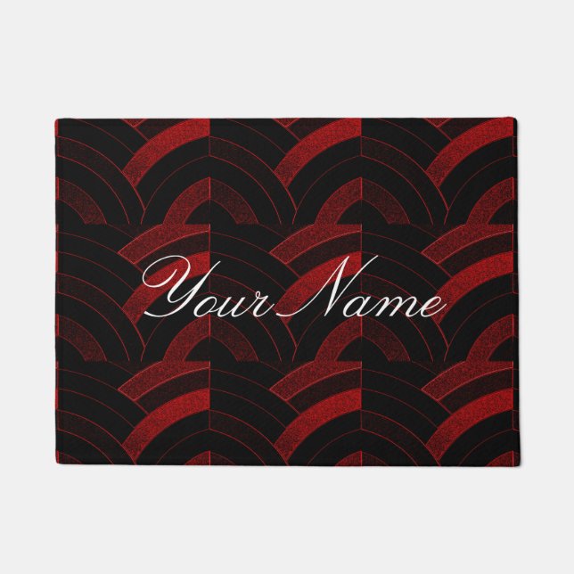 personalized stylish modern sophisticated chevron doormat (Front)