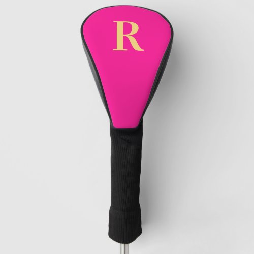 Personalized Stylish Monogram Hot Pink Golf Head Cover