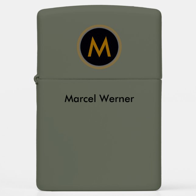 Personalized Stylish Monogram  Zippo Lighter (Front)