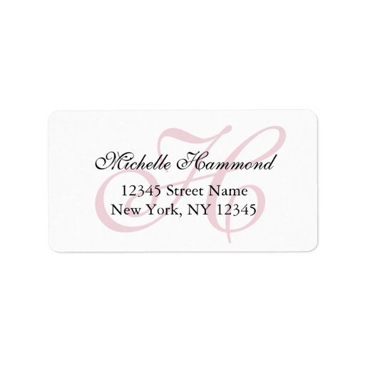 Personalized stylish name monogram address labels | Zazzle