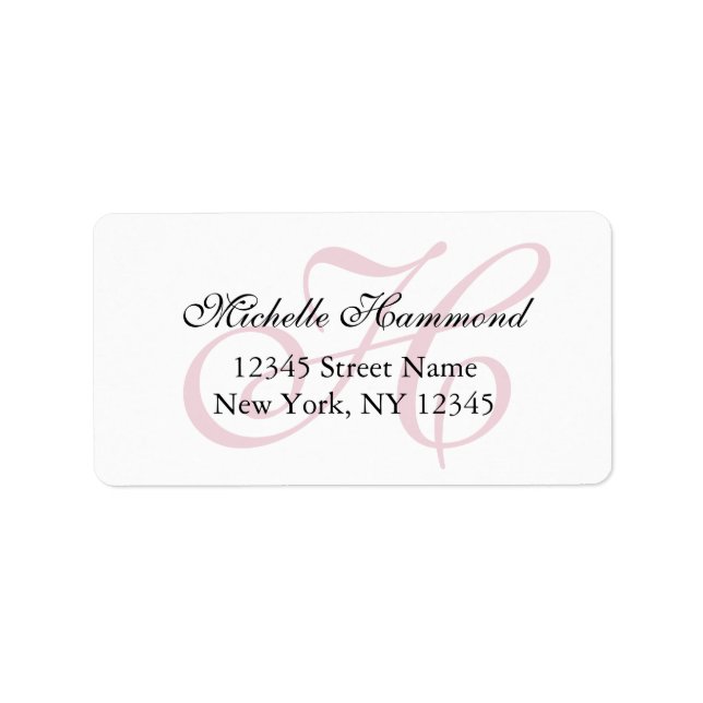 Personalized stylish name monogram address labels (Front)