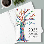 Personalized Stylish  Planner<br><div class="desc">This unique Planner features a colorful mosaic tree.
Easily customizable with your name and year.
Use the Design Tool to change the text size,  style,  or color.
Because we create our artwork you won't find this exact image from other designers.
Original Mosaic © Michele Davies.</div>