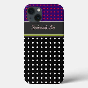 personalized stylish polka dots iPhone 13 case