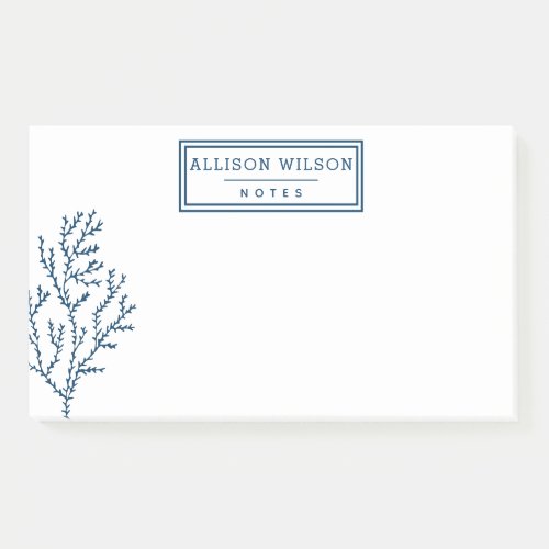 Personalized Stylish Teal Blue Seaweed Post_it Notes