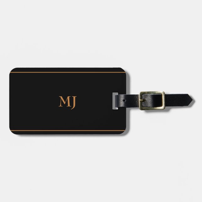 Personalized Stylish Trendy Black Out  Luggage Tag (Front Horizontal)