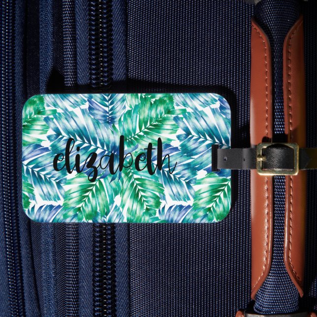 Personalized Stylish Tropical Luggage Tag (Front Insitu 4)