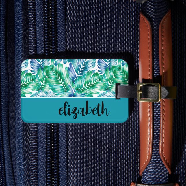 Personalized Stylish Tropical Luggage Tag (Front Insitu 4)