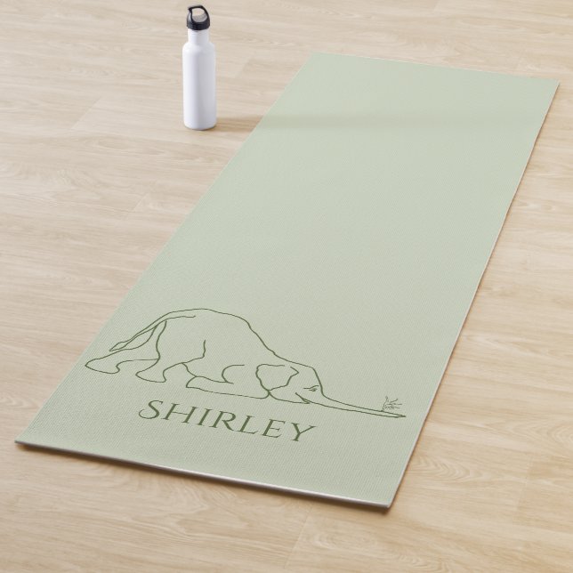 Personalized Stylish Yoga Pose Mouse & Elephant Yo Yoga Mat (In Situ)