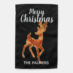 Personalized Stylized Rudolf Merry Christmas Garden Flag