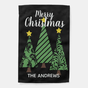 Personalized Stylized Xmas Trees Merry Christmas Garden Flag