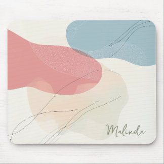 Personalized Subtle Earthy Tone Fluid Art Mouse Pad