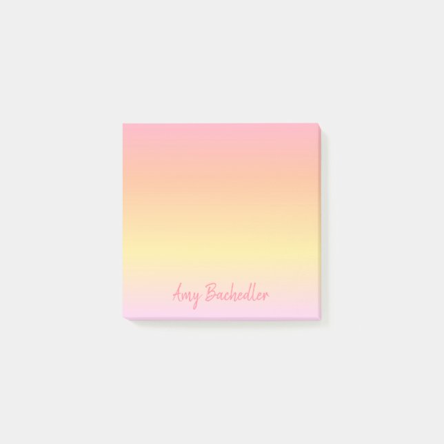 Personalized Subtle Ombre Sunset Post-it Notes (Front)
