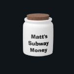 Personalized "Subway Money" Jar<br><div class="desc">Personalized "Subway Money" Jar makes a great gift! Great for college students,  commuters,  etc.</div>