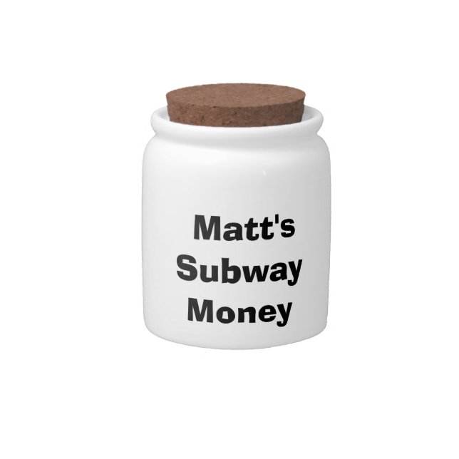 Personalized "Subway Money" Jar (Front)