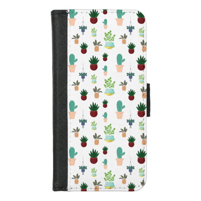Personalized Succulent Cacti iPhone Wallet Case (Front)