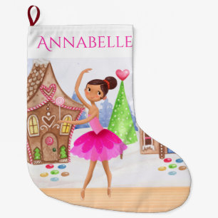 Personalized Sugar Plum Fairy Ballet Nutcracker Large Christmas Stocking