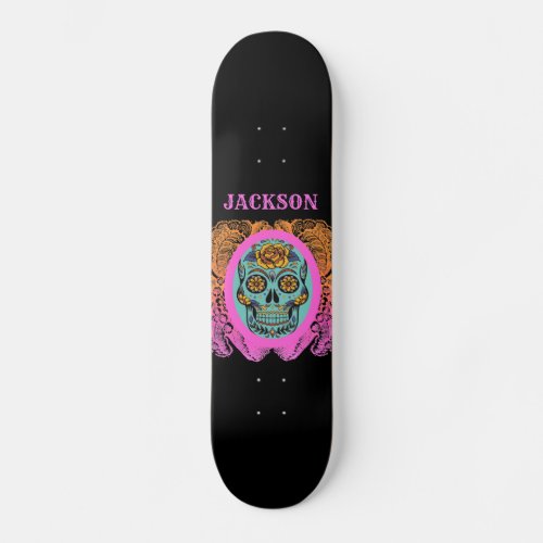 Personalized Sugar Skull Skateboard