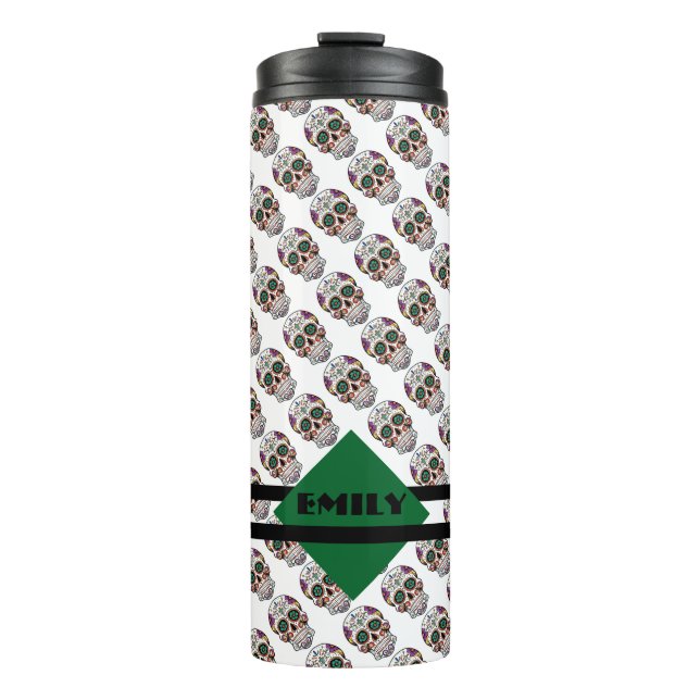 Personalized Sugar Skulls Thermal Tumbler (Front)