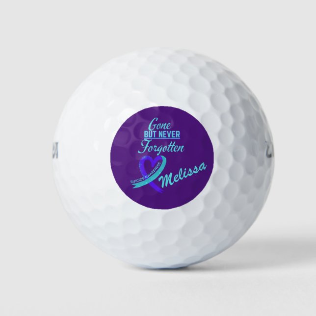 Personalized Suicide Awareness Gone But Not Golf Balls (Front)