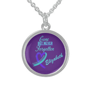 Personalized Suicide Awareness Gone But Not Sterling Silver Necklace