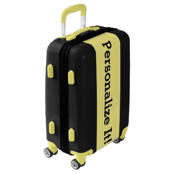 Personalized Suitcase Yellow Black by trendyteeshirts at Zazzle