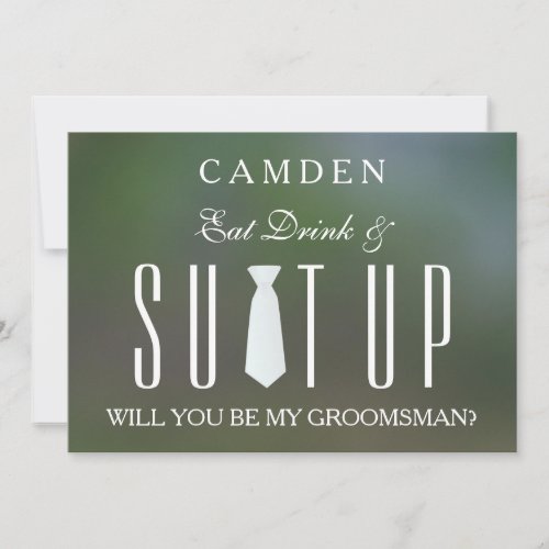 Personalized Suitup Will you be my groomsman  Invitation