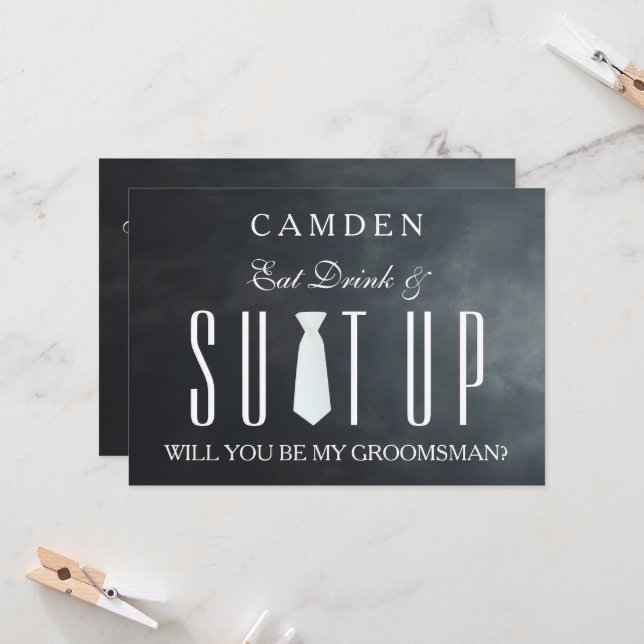 Personalized Suitup Will you be my groomsman  Invitation (Front/Back In Situ)