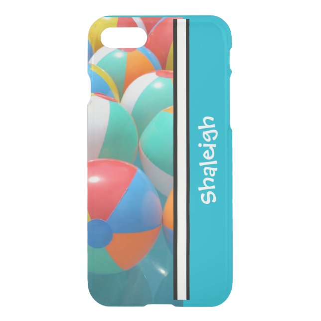 Personalized Summer Beach Ball iPhone Case (Back)