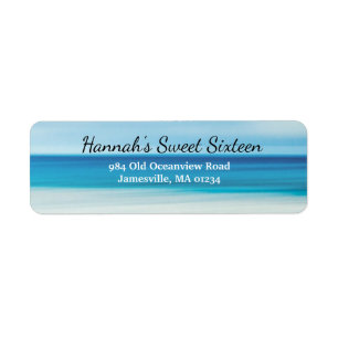 Personalized Summer Beach Sweet 16 Label
