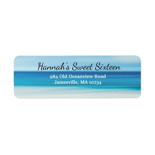 Personalized Summer Beach Sweet 16 Label (Front)