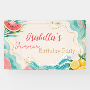 Personalized Summer Birthday Party Banner