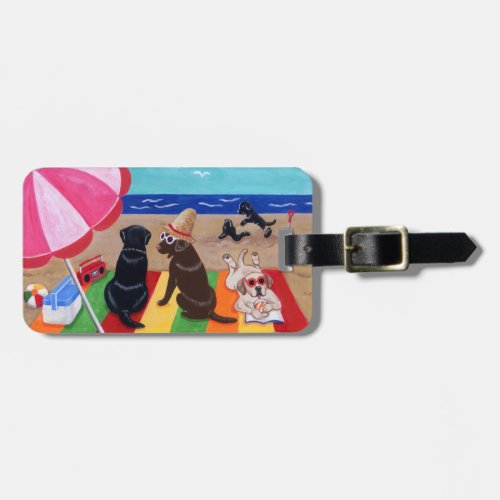 Personalized Summer Breeze Labradors Painting Luggage Tag