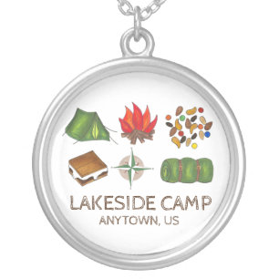 Personalized Summer Camp Camper Camping Necklace