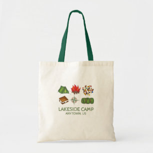 Personalized Summer Camp Camper Camping Tote Bag