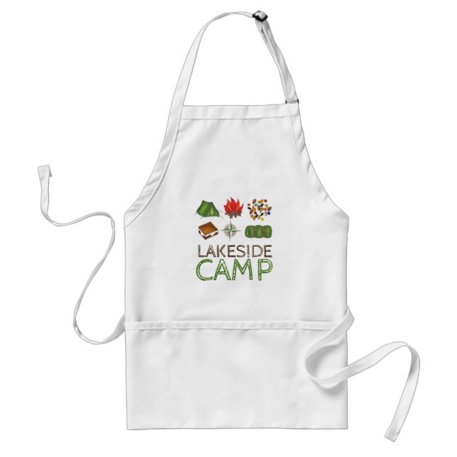 Personalized Summer Camp Camping Mess Hall Adult Apron (Front)