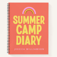 Personalized Summer Camp Diary in Orange  Notebook