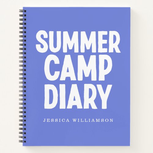 Personalized Summer Camp Diary in Periwinkle Notebook
