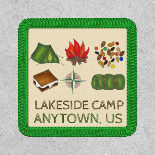 Personalized Summer Camp S'mores Tent Compass Fire Patch