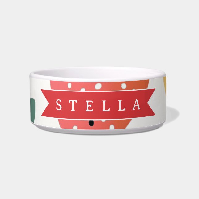 Personalized Summer Colorful Strawberry Pattern Bowl (Front)