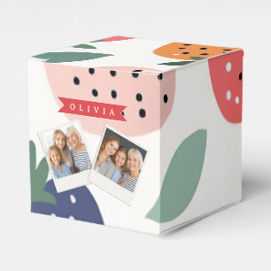 Personalized Summer Colorful Strawberry Pattern Favor Boxes