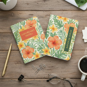 Personalized Summer Floral Gold Foil Notebook Set