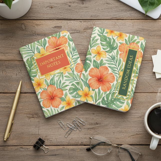 Personalized Summer Floral Gold Foil Notebook Set (Creator Uploaded)